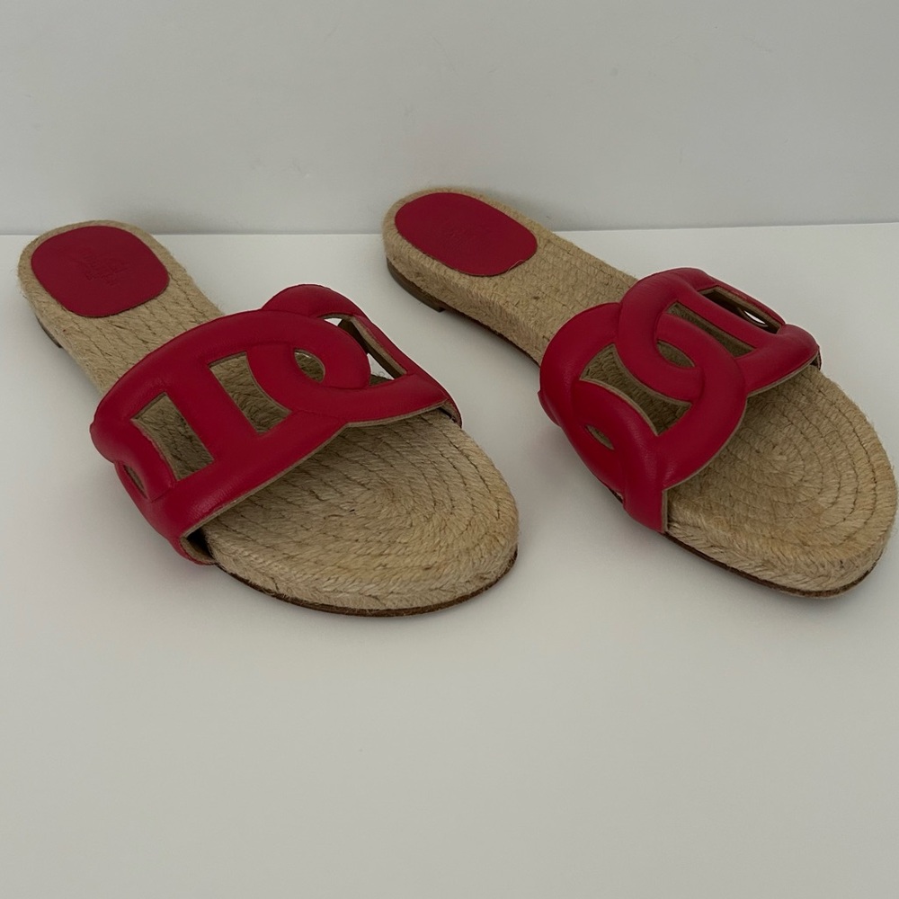 Hermes Lambskin Nappa Famosa Espadrille Slip On Flat Sandals size 37 - Picture 1 of 8